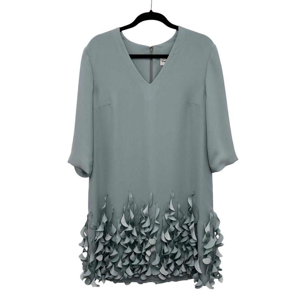 NWT Catherine Regehr Blue V Neck French Style Arak Dress Womens Large Altered